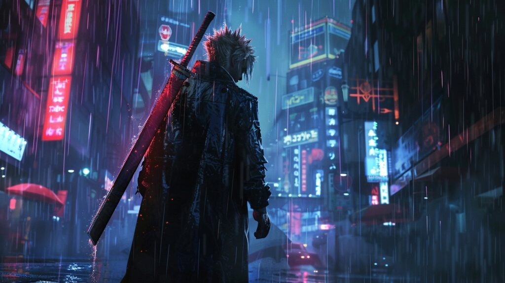 クラウド　雨の中にたたずむ