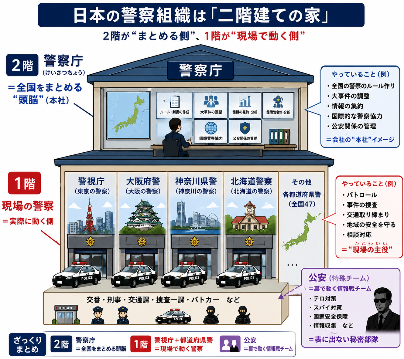 二階建ての家　警察　検察庁　違い